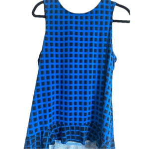 Ava Blue and Black Sleeveless Top | M